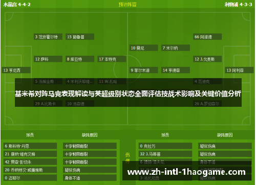 基米希对阵马竞表现解读与英超级别状态全面评估技战术影响及关键价值分析