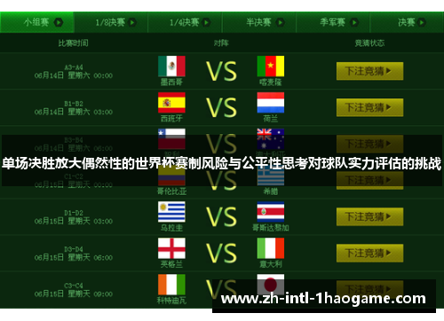 单场决胜放大偶然性的世界杯赛制风险与公平性思考对球队实力评估的挑战